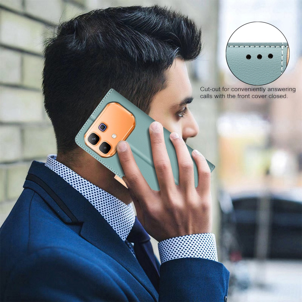 BNF DUO könyvtáska Infinix Note 60 5G/Note 60 Pro 5G - zöld