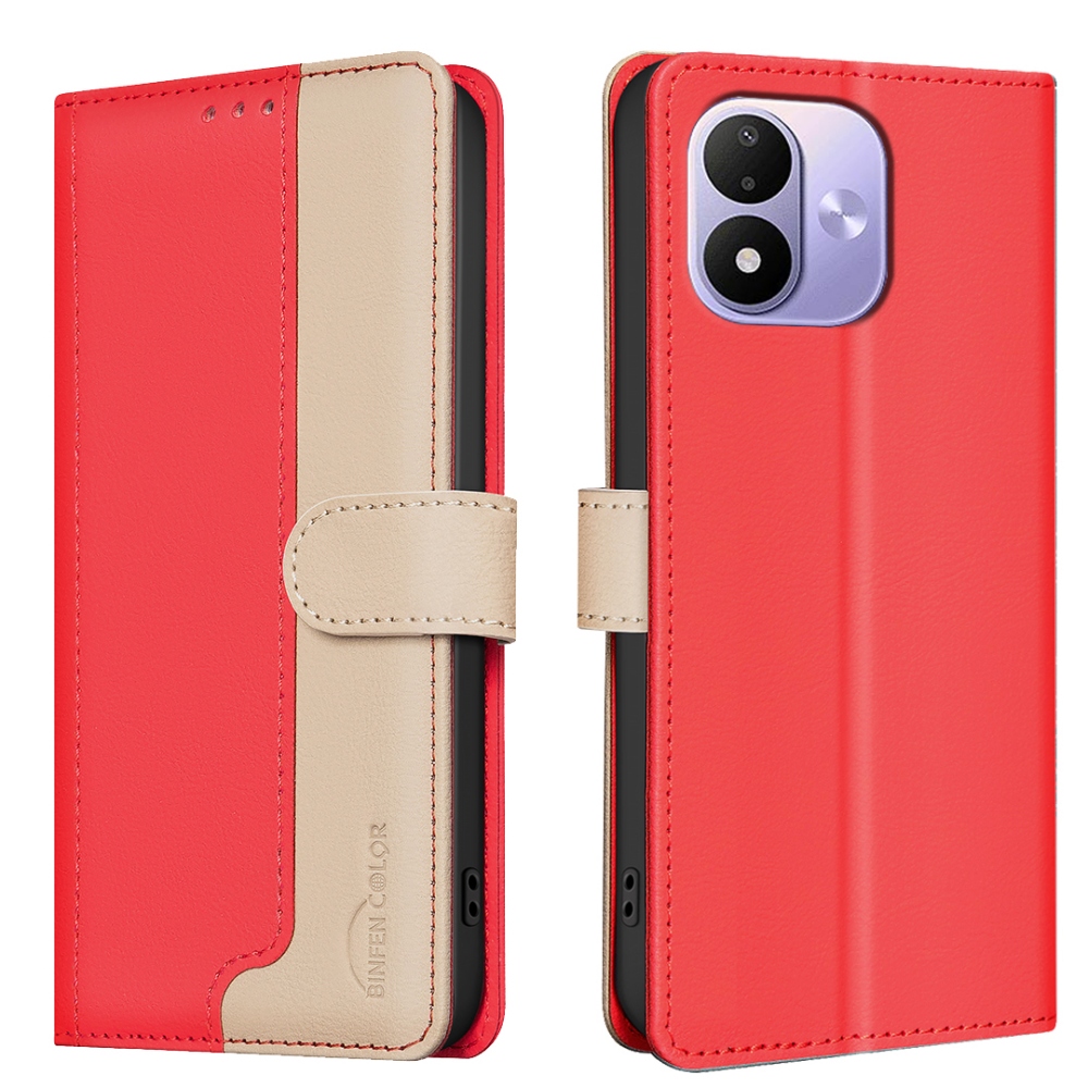 BNF DUO könyvszerű tok a Xiaomi Redmi Note 17 4G/5G-hez – piros