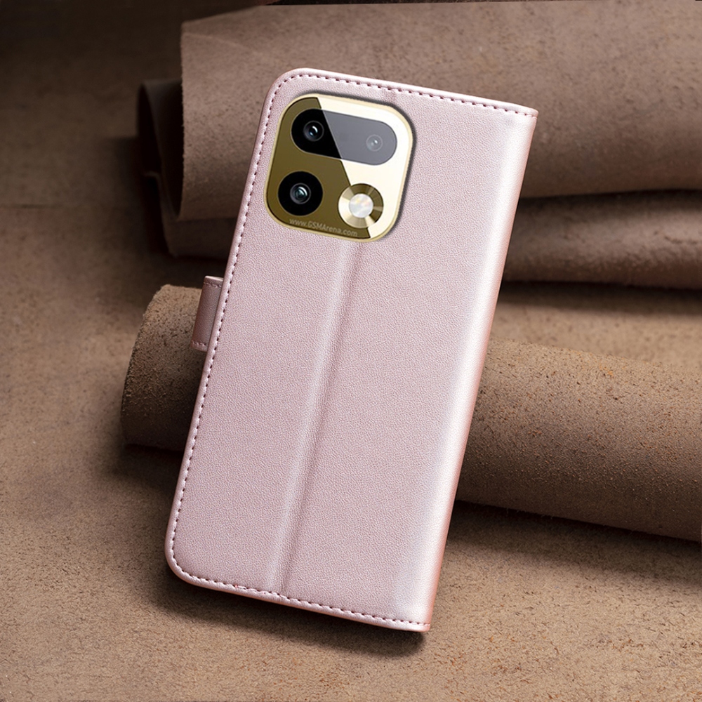 BNF könyvtáska a Realme 16 Pro+ 5G készülékhez - rózsaszín arany