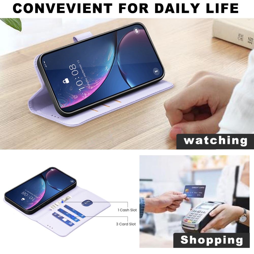 BNF könyvtáska Samsung Galaxy A37 5G - világos lila