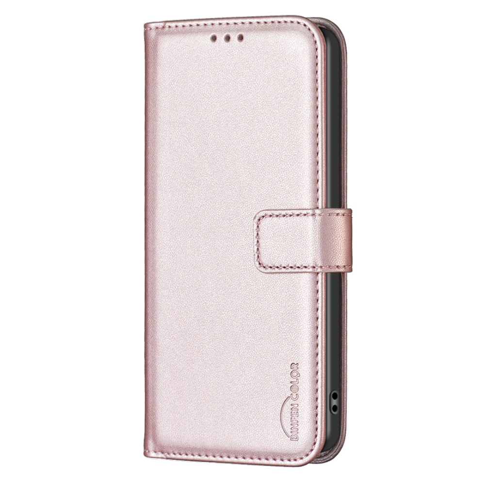 BNF könyvformájú tok a Xiaomi Redmi 17 4G/5G-hez – rózsaszín-arany