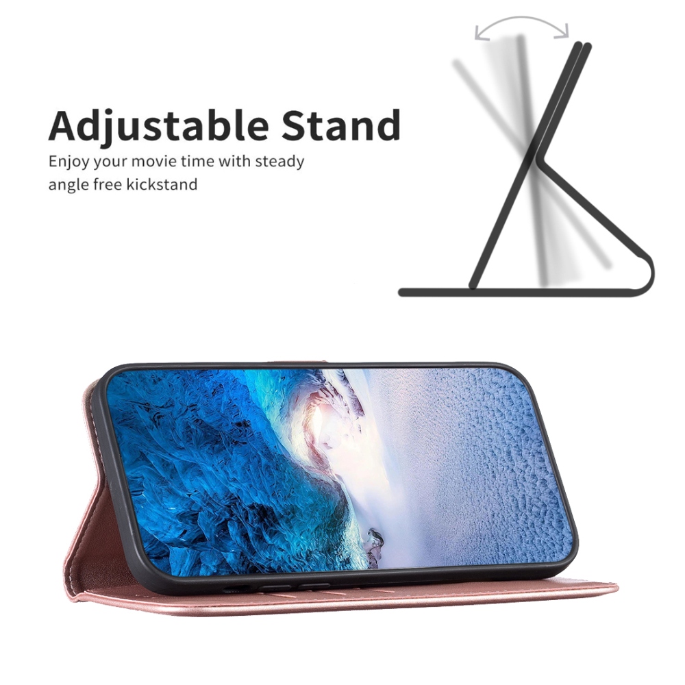 BNF könyvformájú tok a Xiaomi Redmi 17 4G/5G-hez – rózsaszín-arany