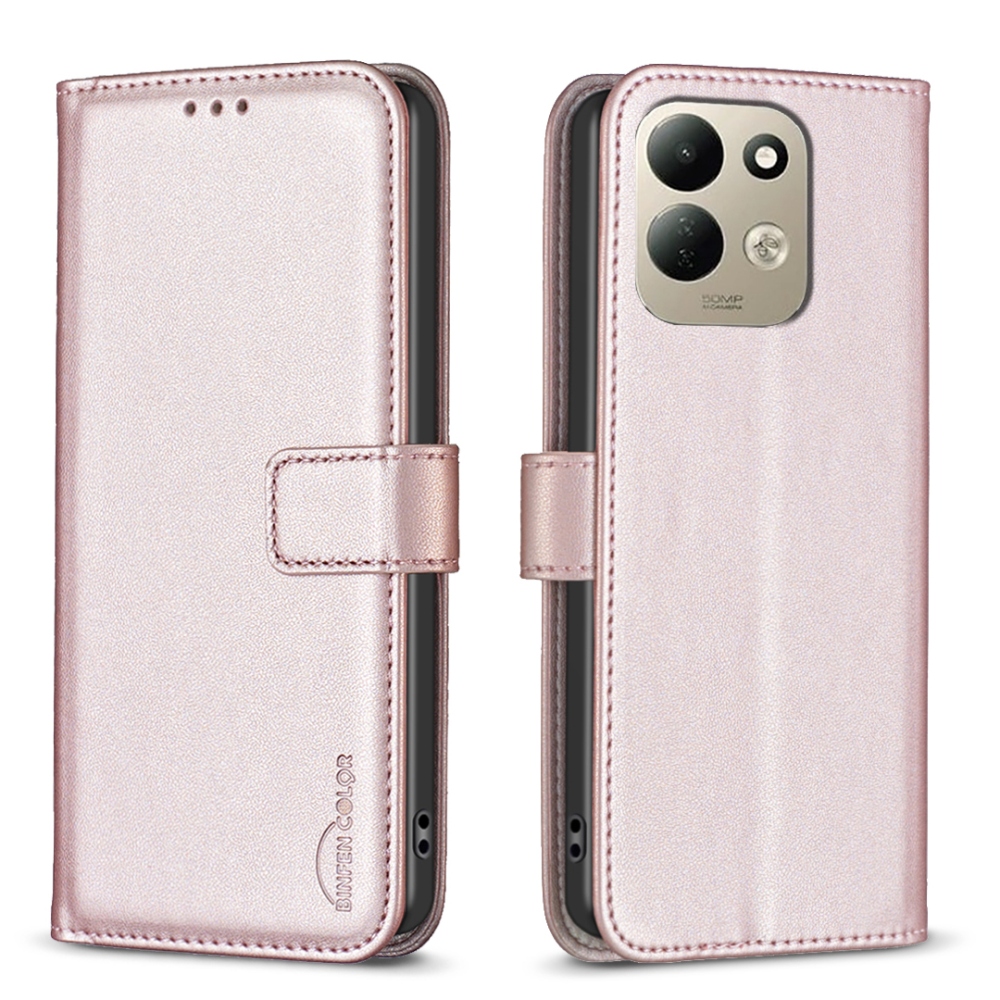 BNF könyvformájú tok a Xiaomi Redmi 17 4G/5G-hez – rózsaszín-arany