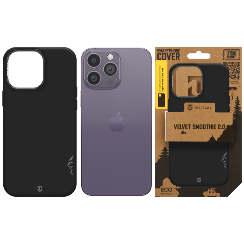 Tactical MagForce Velvet Smoothie 2.0 tok az Apple iPhone 14 Pro Max készülékhez, Asphalt színben