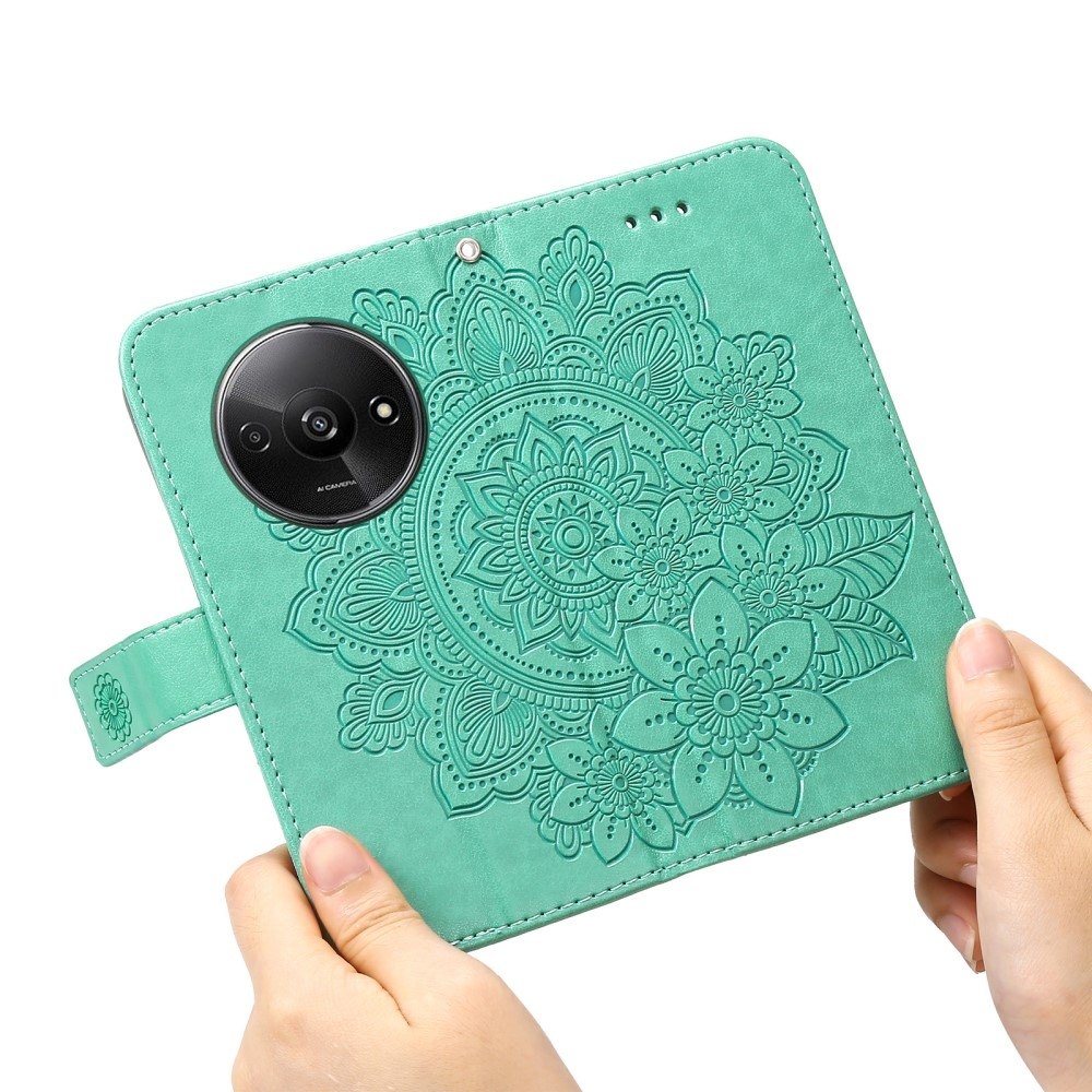 Mandala könyv tok Xiaomi Redmi A3-hoz - teal színű