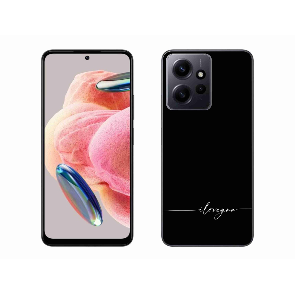 Gél borító mmCase a Xiaomi Redmi Note 12 4G-hez - I love you fekete háttérrel