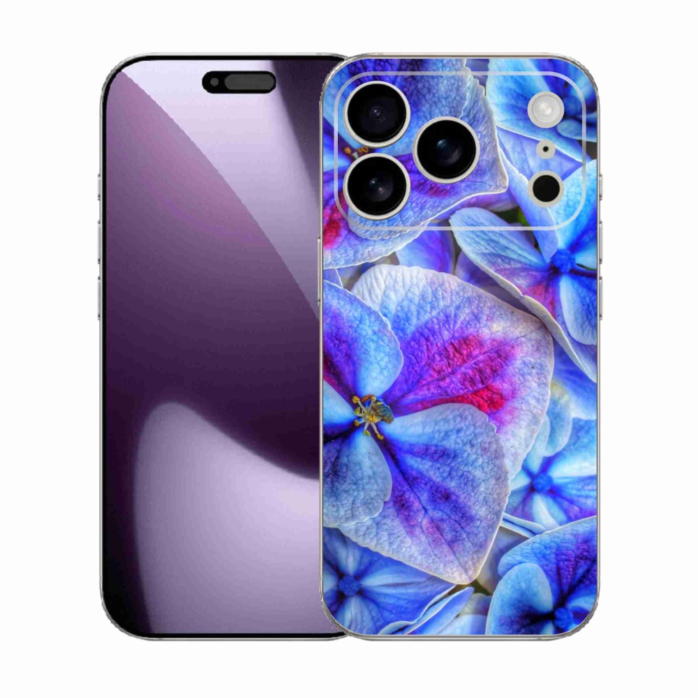 Zselés borítás mmCase iPhone 17 Pro készülékhez - kék virágok 1