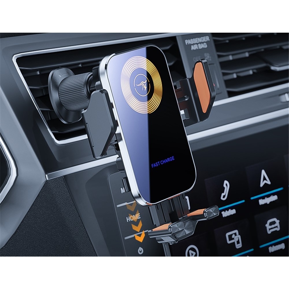 X15 vezeték nélküli autós töltő szellőzőnyílással rögzíthető 15 W - ezüst