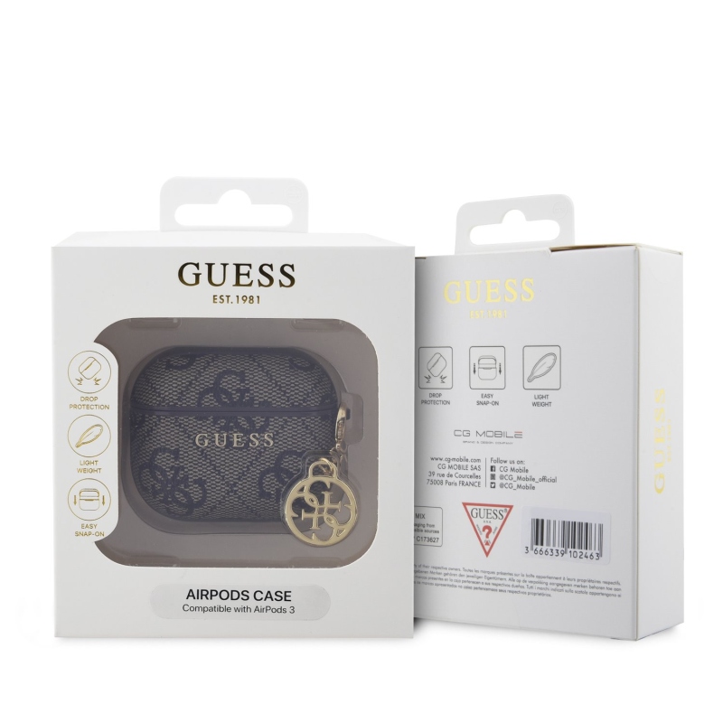 Guess 4G PU varázstok AirPods 3 barna tokhoz