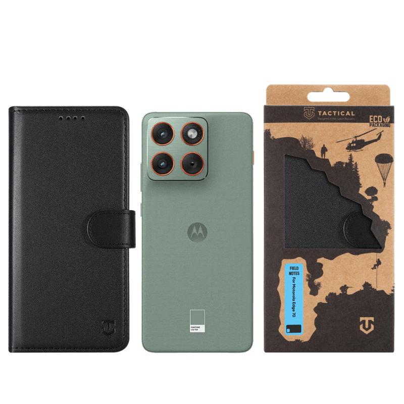 Taktikai terepi jegyzetek a Motorola Edge 70 fekete készülékhez