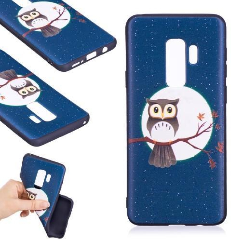 Bossi zselés tok motívummal Samsung Galaxy S9+ - bagoly egy ágon