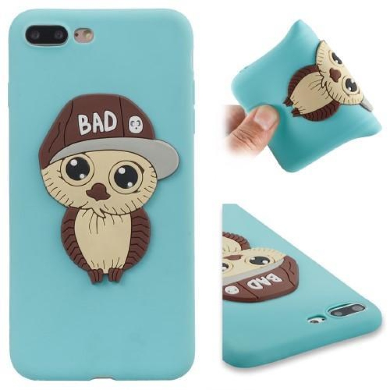 Fiú 3D szilikon tok iPhone 8 Plus és iPhone 7 Plus készülékhez - világoskék színben