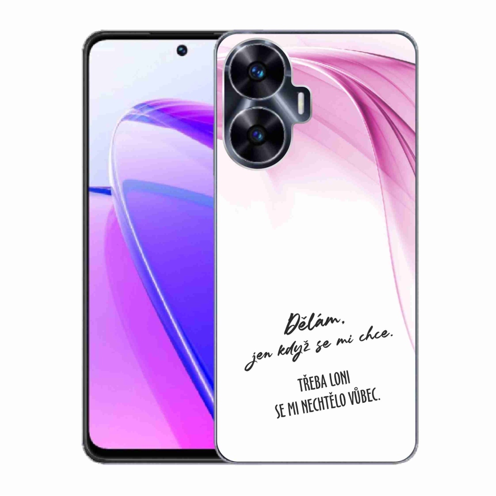 Gél borító mmCase a Realme C55 készülékhez - vicces szöveg 12 fehér háttér