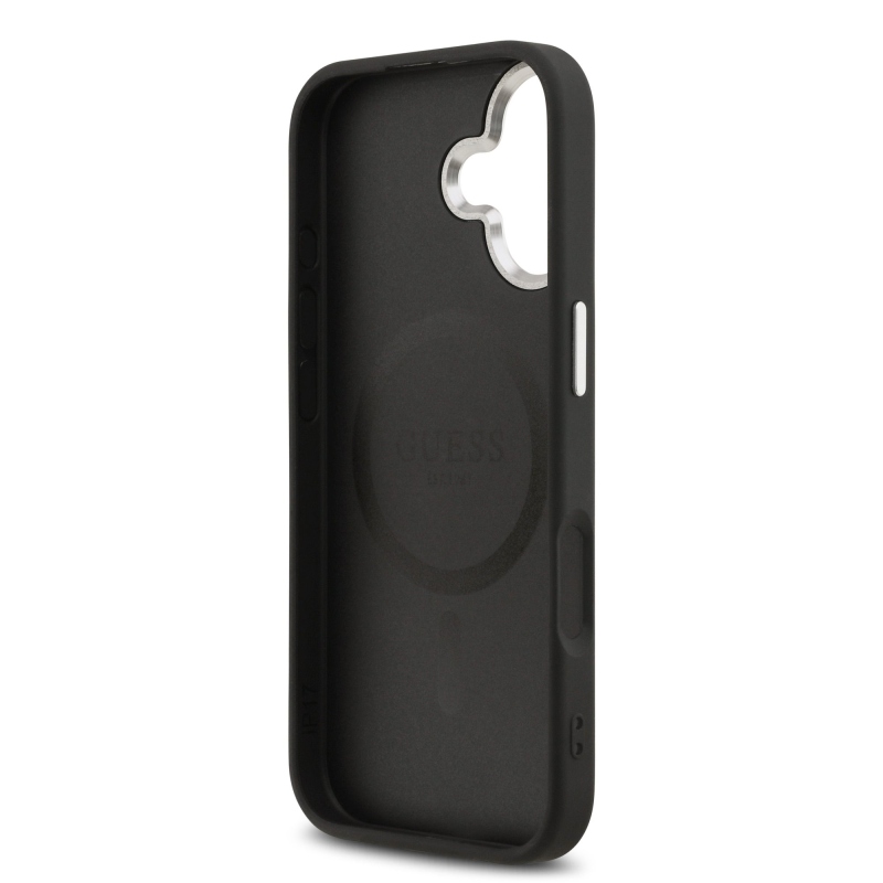 Guess PU Saffiano MagSafe MagSafe hátlap iPhone 17 Fekete