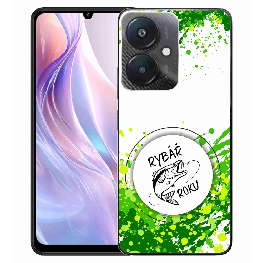 Gél borító mmCase a Xiaomi Redmi 13C 5G-n - az év horgásza fehér háttérrel