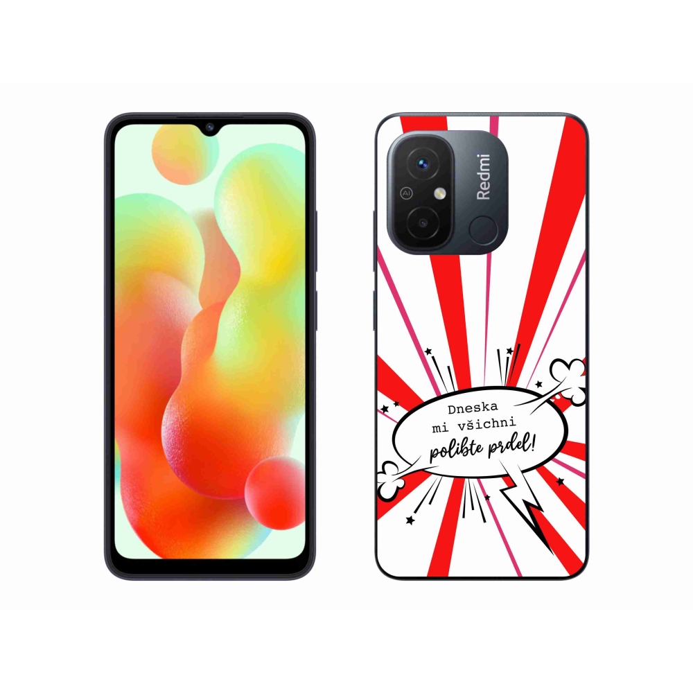 Gél borító mmCase a Xiaomi Redmi 12C-hez - vicces szöveg 15 fehér háttérrel