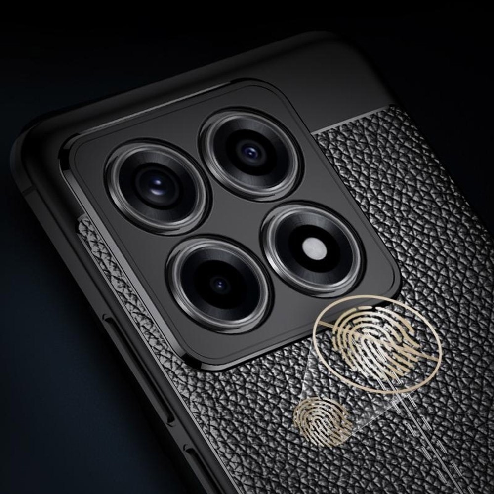 Litchi tartós zselés tok Xiaomi 14T-hez - fekete