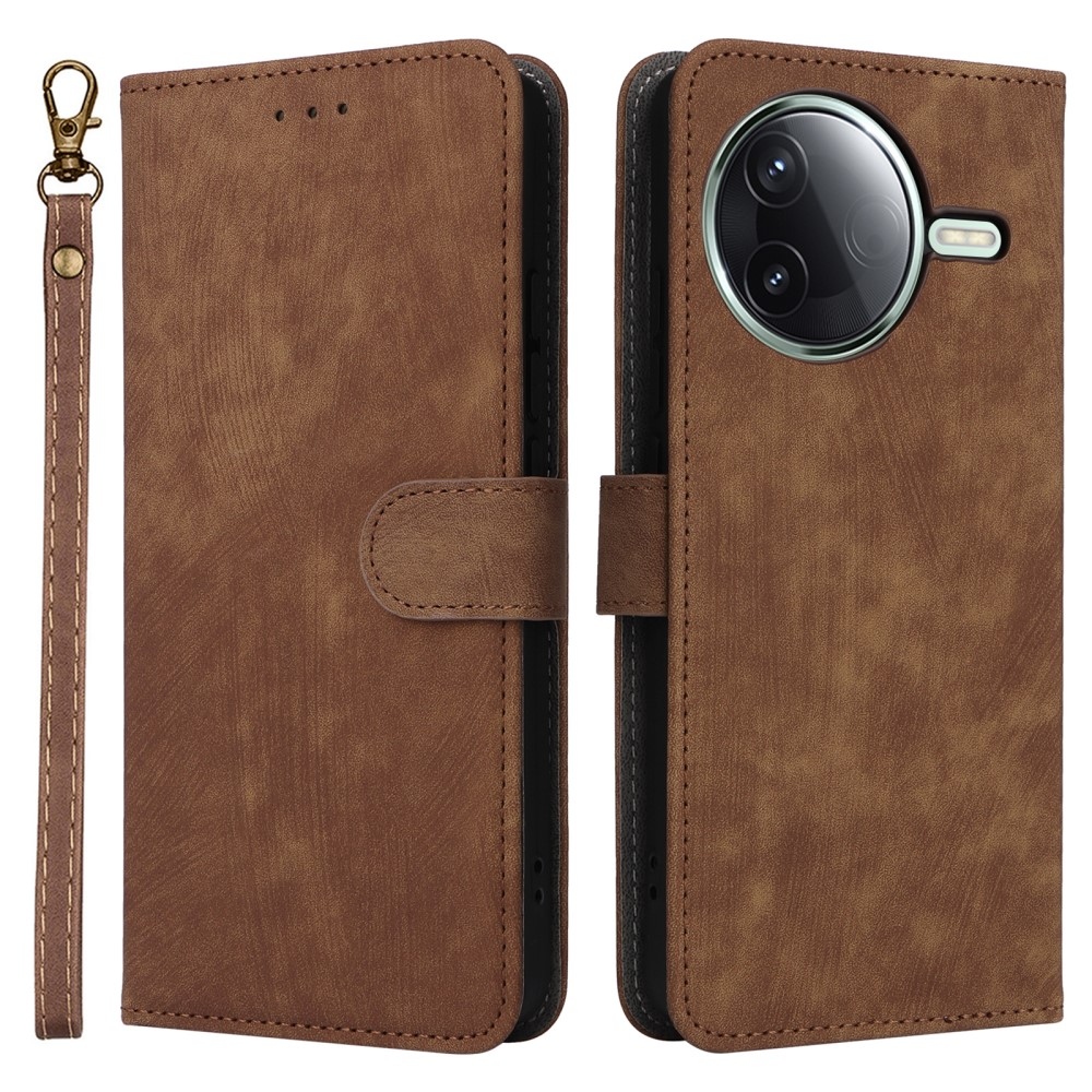 RFID könyvtáska a Xiaomi Poco F7 Pro 5G/Poco F7 Ultra 5G készülékhez - barna színű