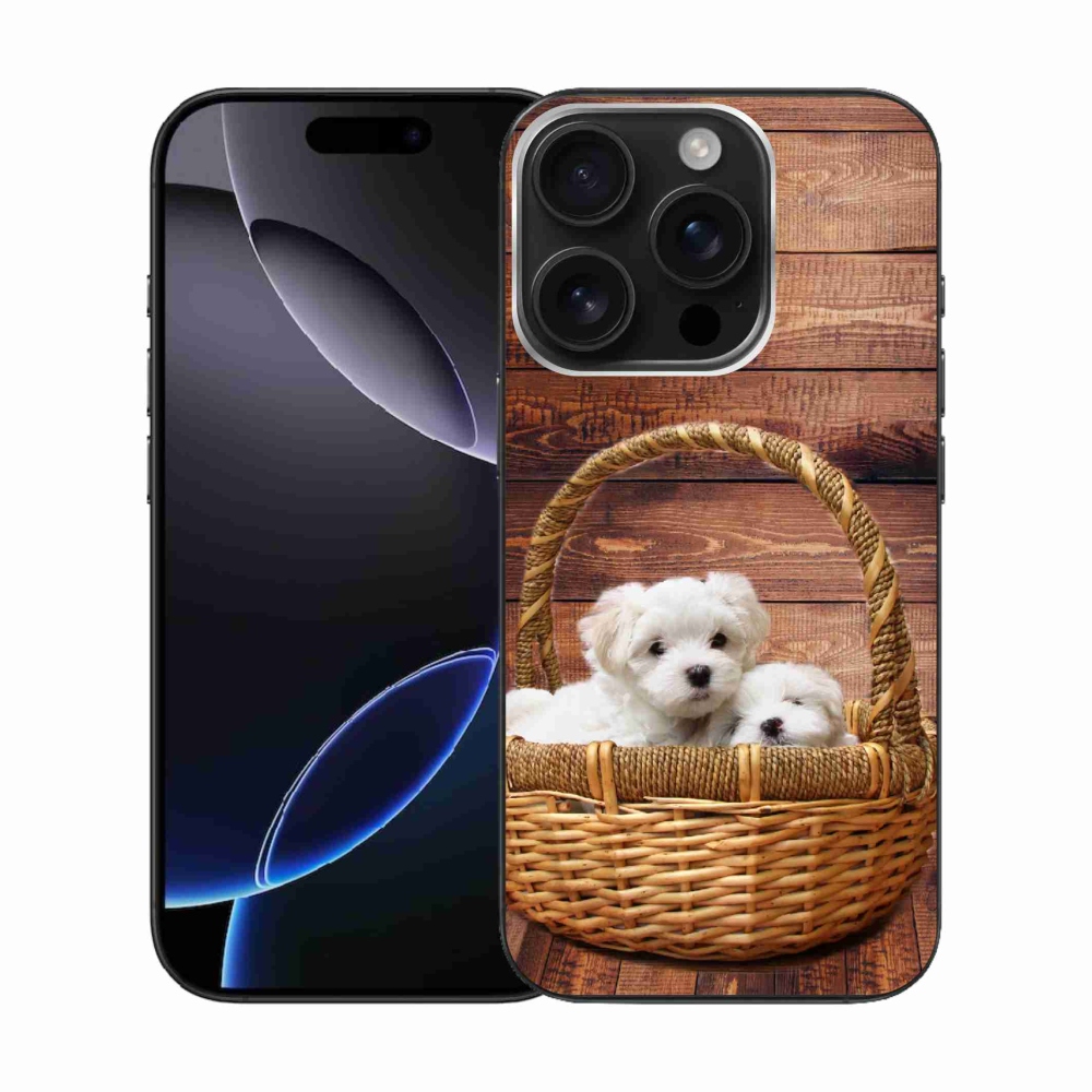 Zselés borítás mmCase iPhone 16 Pro készülékhez - kiskutyák