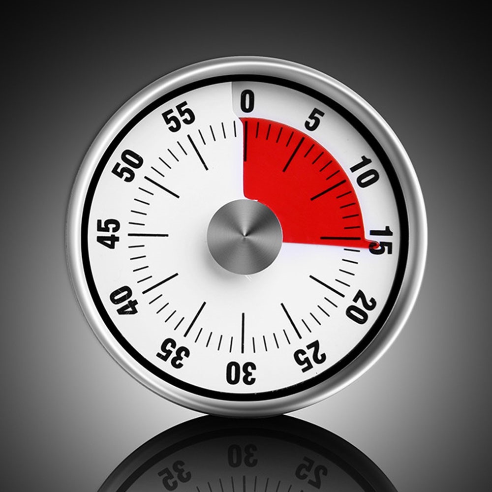 Mechanikus konyhai időzítő rozsdamentes acélból - fehér