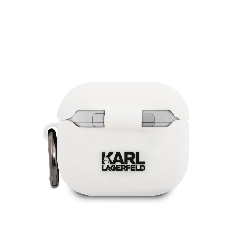 Karl Lagerfeld Choupette Head szilikon tok Airpods 3 fehér színhez