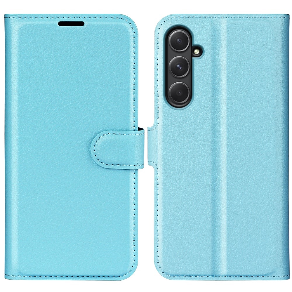 Litchi könyv tok Samsung Galaxy A55 5G - kék