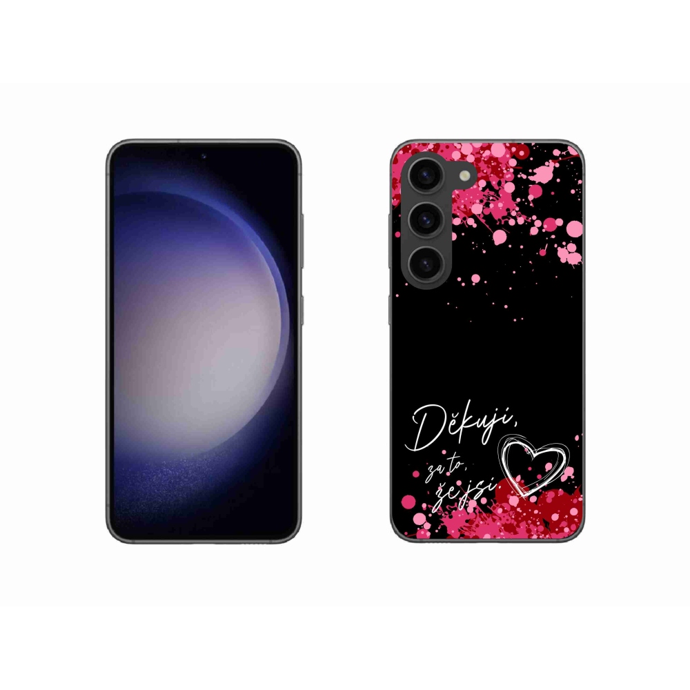 Gél borítás mmCase Samsung Galaxy S23 5G - text in love 2 fekete háttér