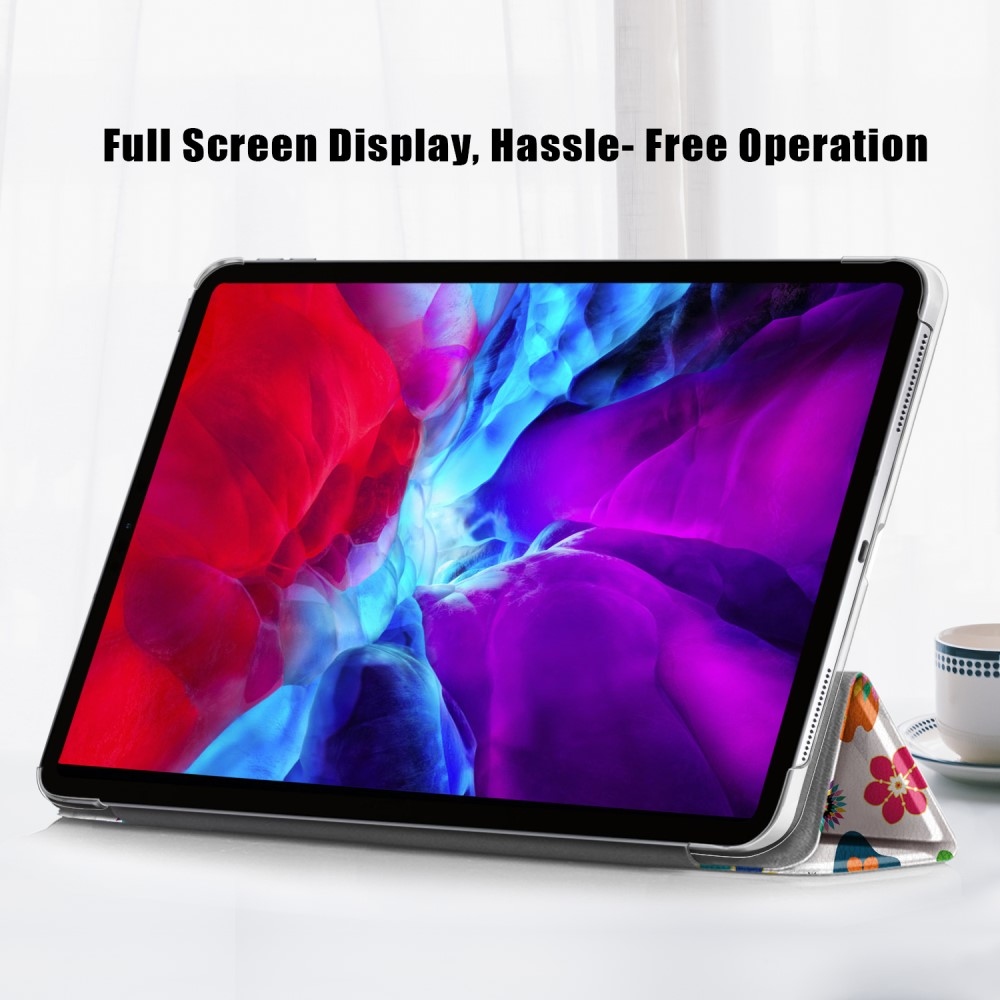 Patte intelligens állítható tok iPad Pro 12.9 (2020/21/22) - pillangók és virágok