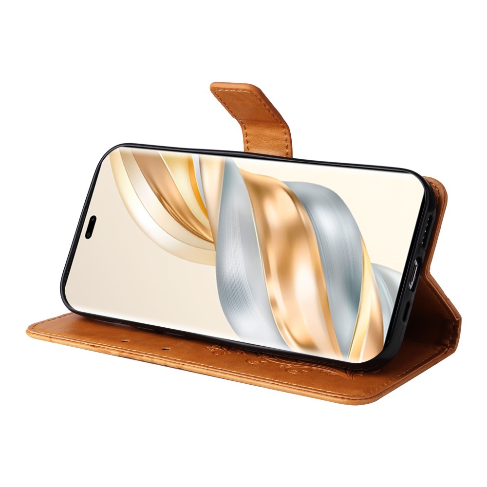 Nagy pillangó könyv tok a Honor Magic 7 Lite 5G számára - sárga