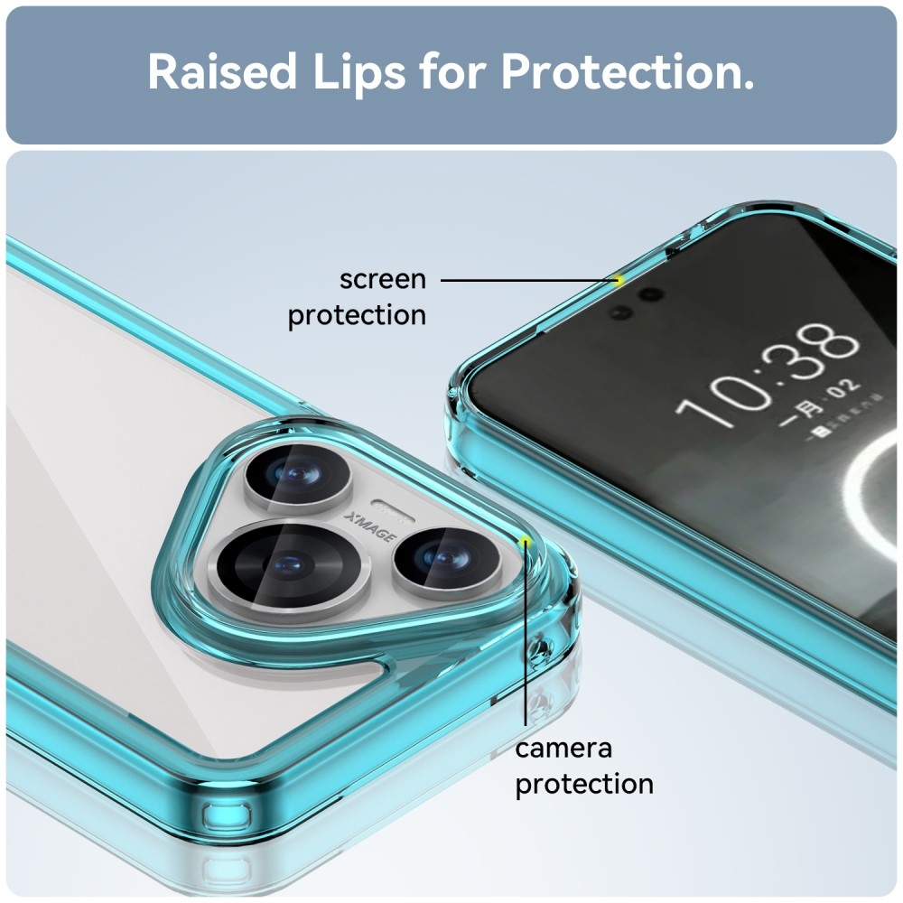 Gél tok fix hátlappal a Huawei Pura 70 készülékhez - világoskék színben