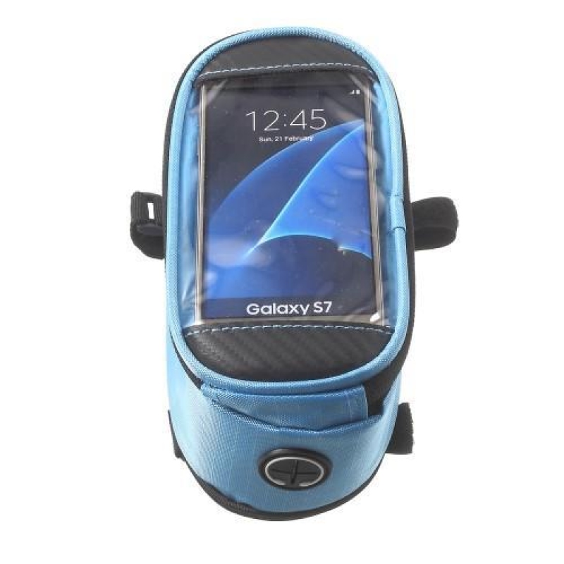 Kerékpáros táska mobiltelefonok tárolására 138,3 x 67,1 x 7,1 mm méretű mobiltelefonok számára - kék színben