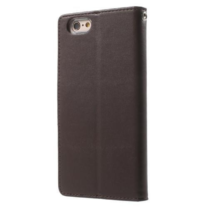 Bravodiary PU bőr könyvtáska iPhone 6 Plus és iPhone 6s Plus készülékhez - kávés színben