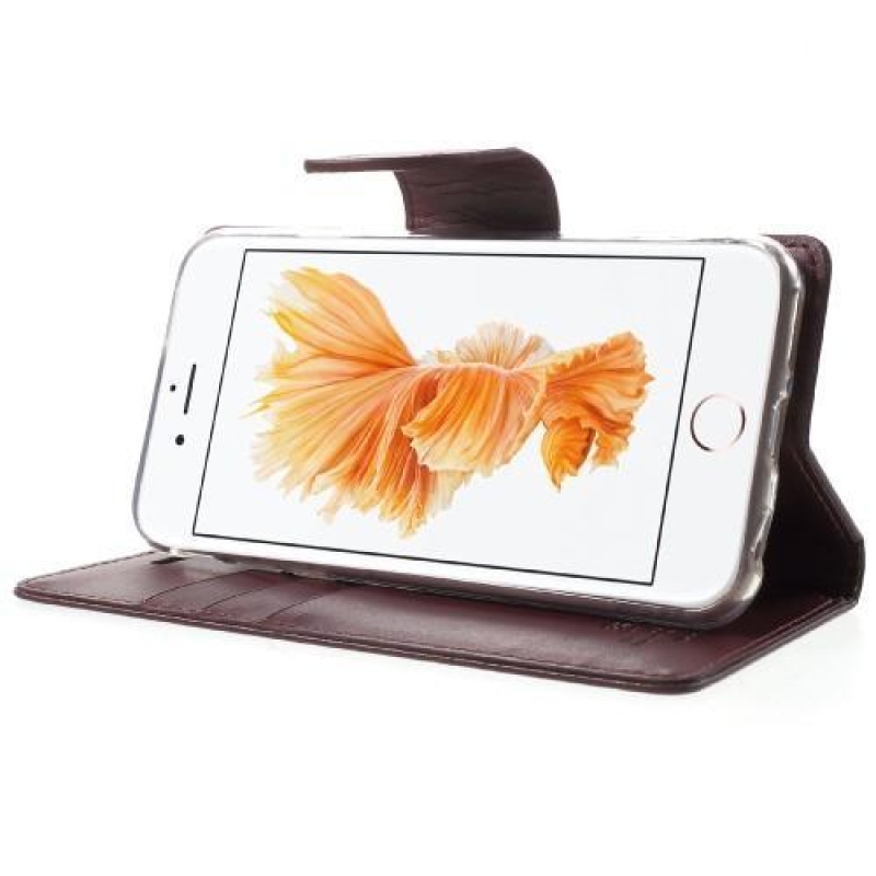 Bravodiary PU bőr könyvtáska iPhone 6 Plus és iPhone 6s Plus készülékhez - bordó színben