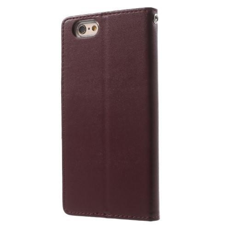 Bravodiary PU bőr könyvtáska iPhone 6 Plus és iPhone 6s Plus készülékhez - bordó színben