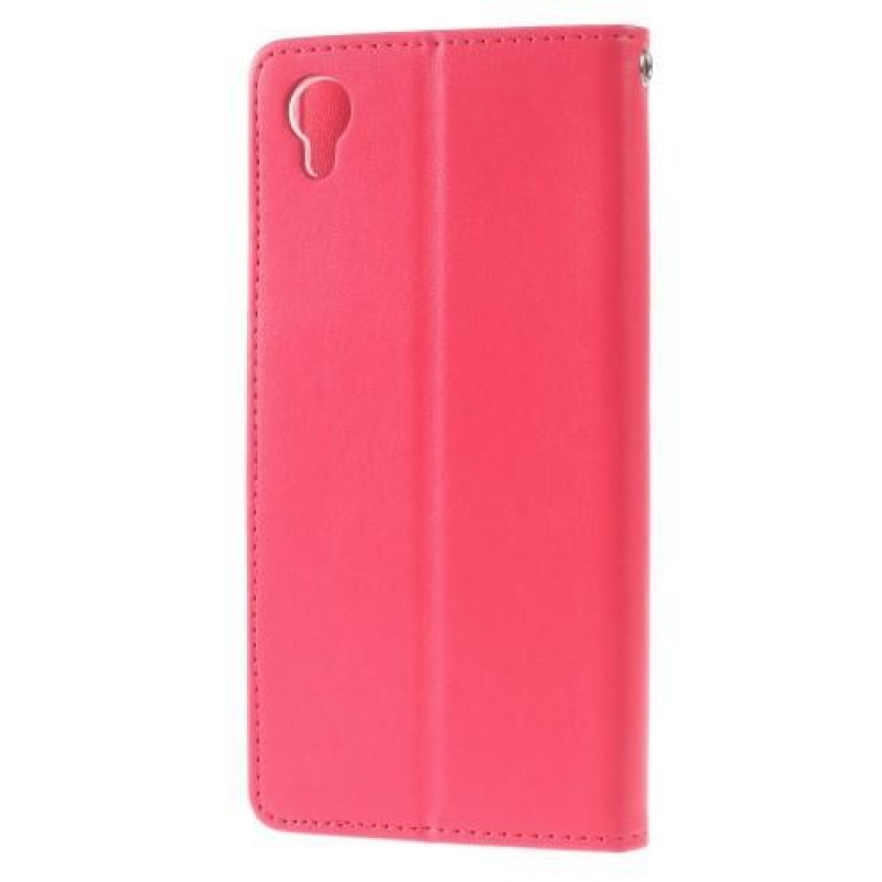 BravoDiary PU bőr tok Sony Xperia X-hez - rózsaszínű