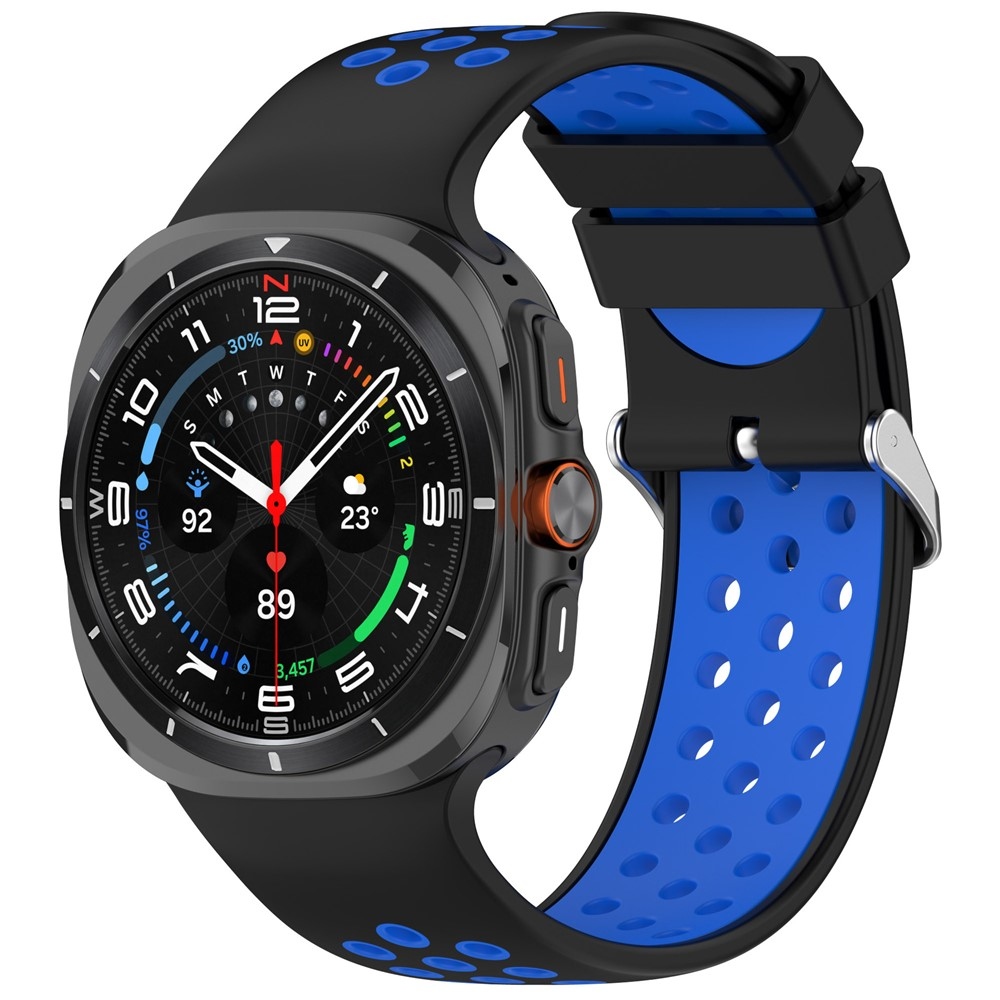 Breath szilikon karkötő a Samsung Galaxy Watch Ultra (2025) 47 mm-es modellhez – fekete/kék