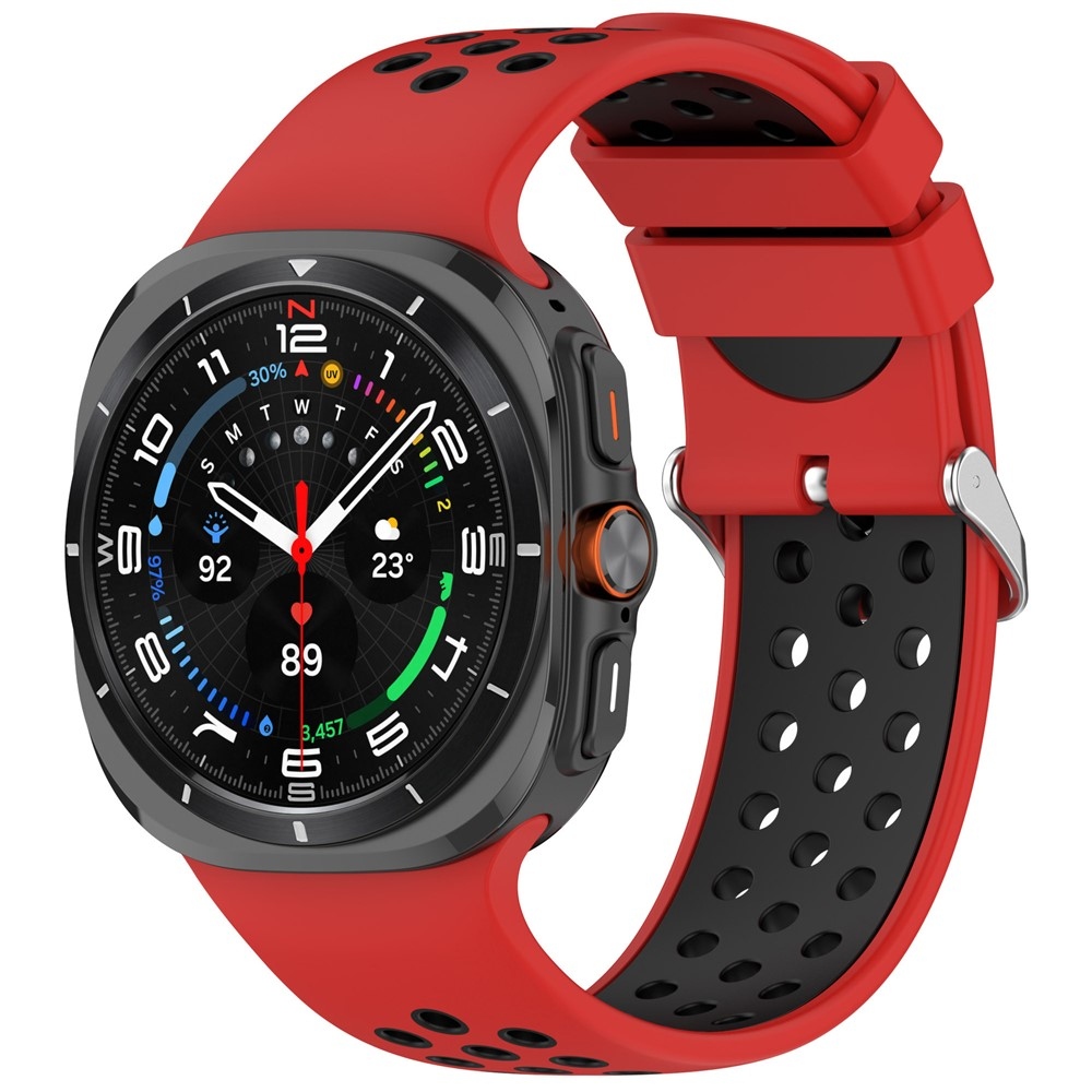 Breath szilikon karkötő a Samsung Galaxy Watch Ultra (2025) 47 mm-es modellhez – piros/fekete