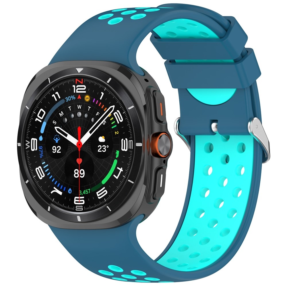 Breath szilikon karkötő a Samsung Galaxy Watch Ultra (2025) 47 mm-es modellhez – kék/világoskék
