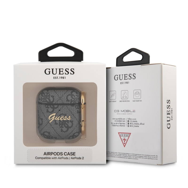 Guess 4G Script PC/PU tok az Airpods 1/2 szürke számára