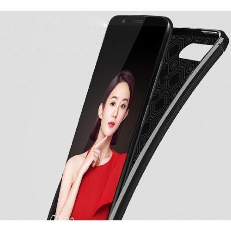 Ecsettel elegáns zselés tok csiszolással a Honor View 10-re - piros színben