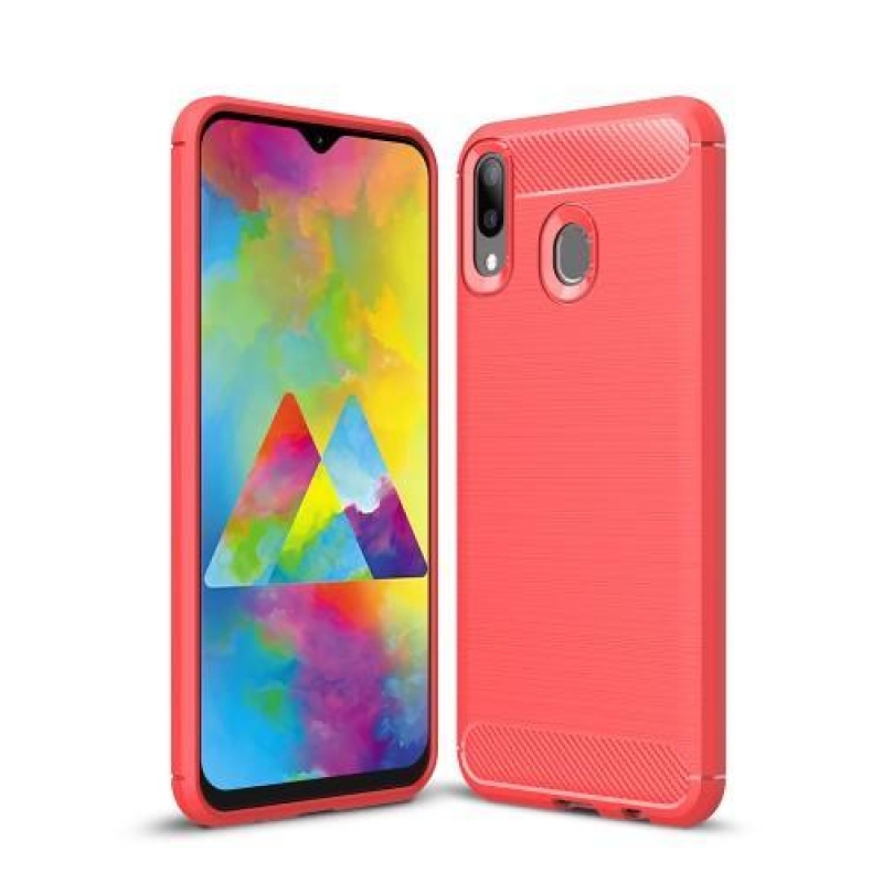 Csiszolt zselés tok Samsung Galaxy M20 készülékhez - piros