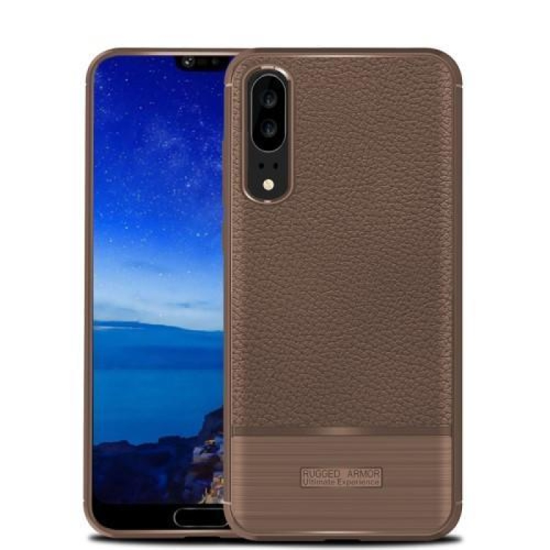 Csiszolt, tartós borítás Huawei P20 készülékhez - barna