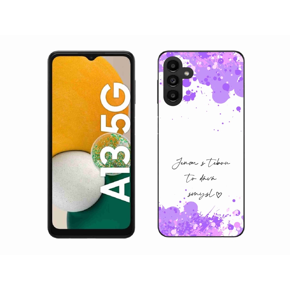 Gél borító mmCase Samsung Galaxy A13 5G - szerelem szöveg fehér háttérrel