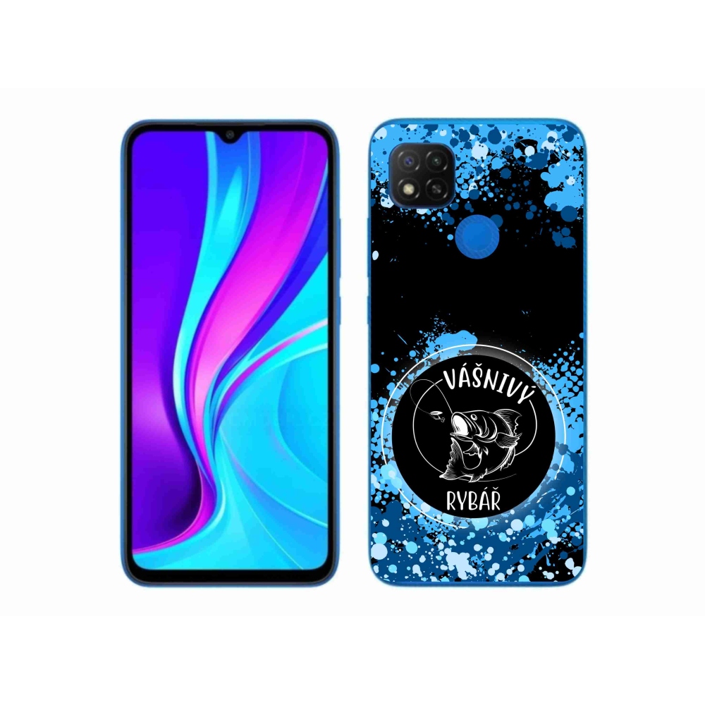 Gél borítás mmCase a Xiaomi Redmi 9C-hez - szenvedélyes halász fekete háttérrel