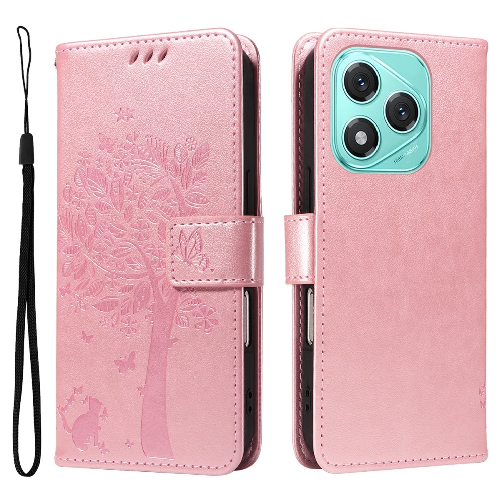 Fák könyvtáska Honor 400 Lite-hoz - rózsaarany