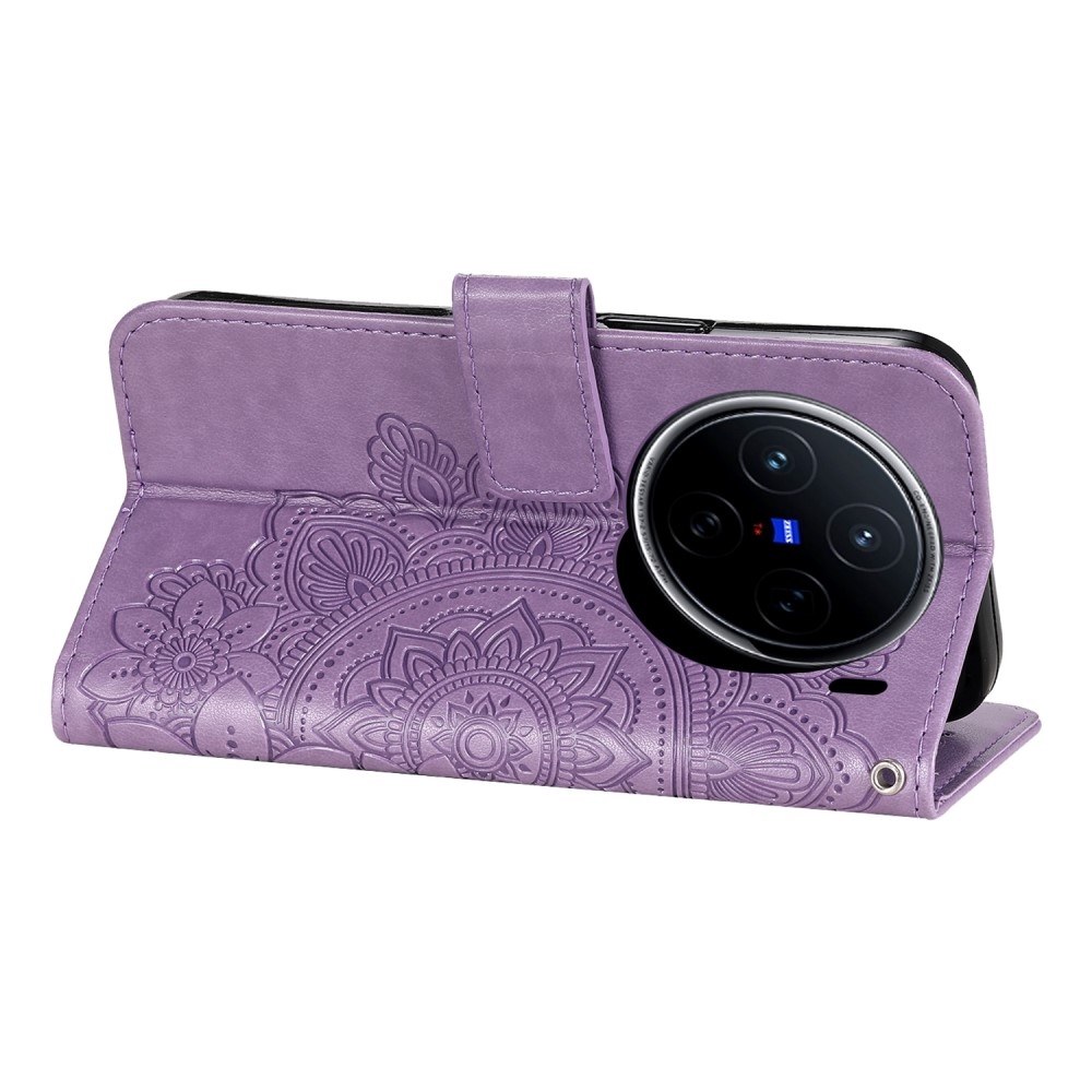 Mandala könyv tok a Vivo X200 5G készülékhez - lila