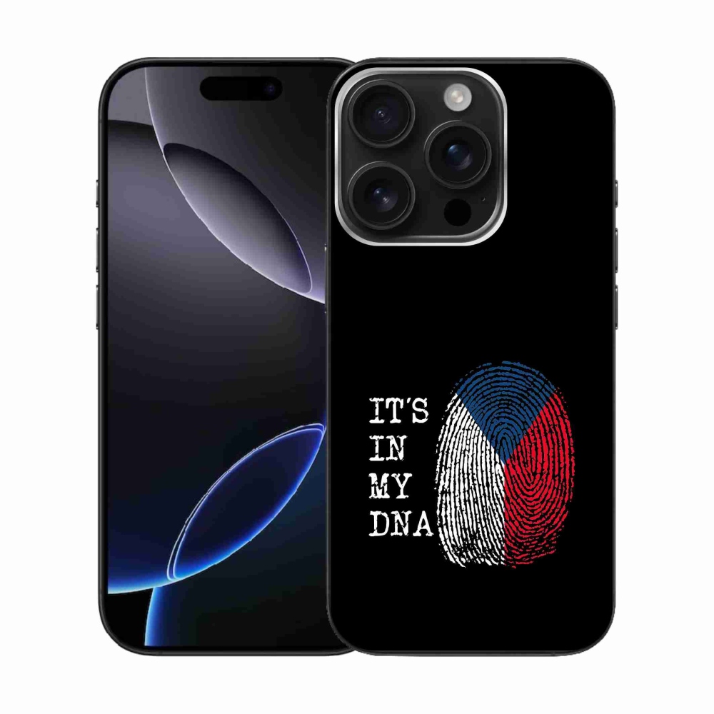 Zselés borítás mmCase iPhone 16 Pro készülékhez - zászlós ujjlenyomat fekete háttérrel