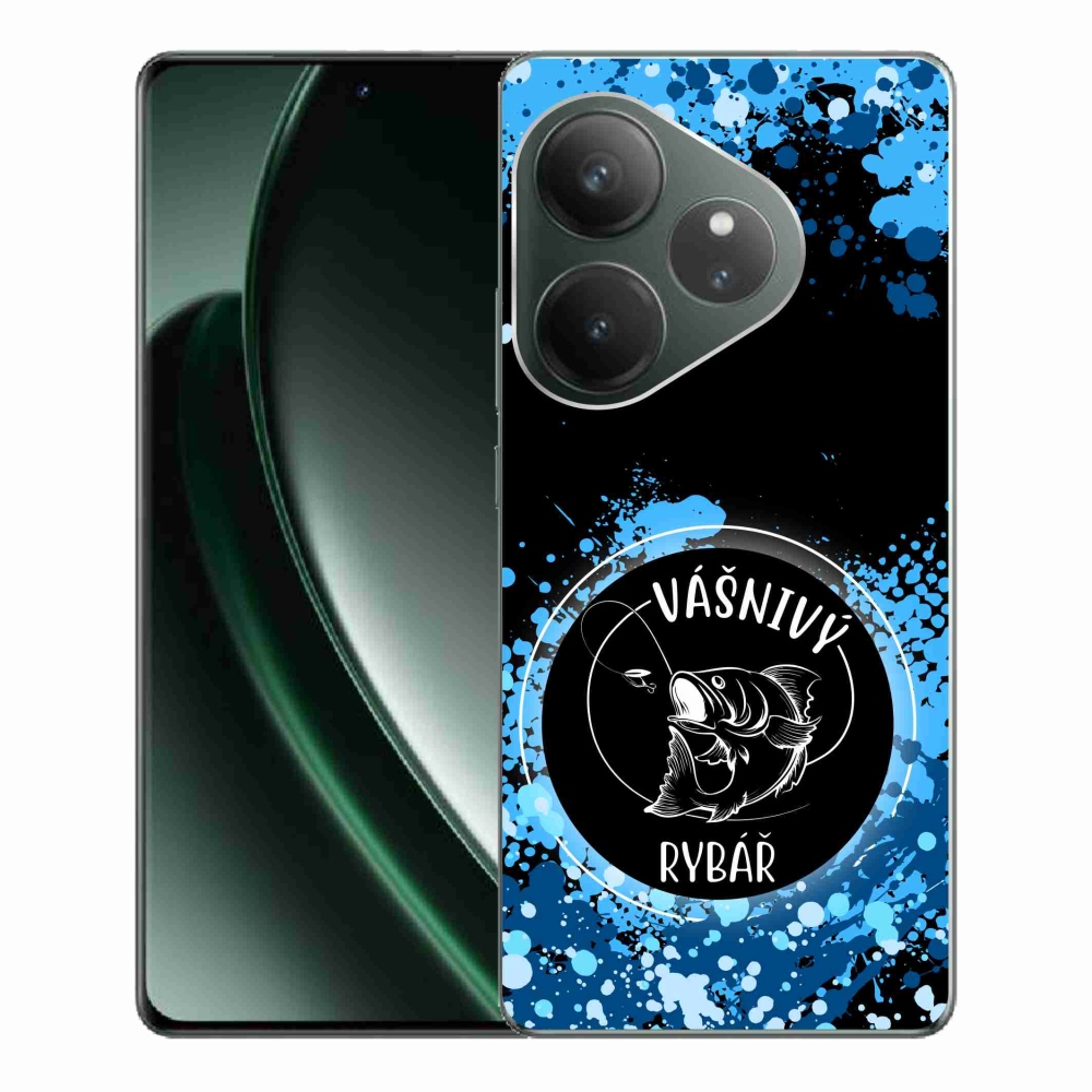 Gél borítás mmCase a Realme GT 6 5G/GT 6T 5G számára - szenvedélyes halász fekete háttérrel