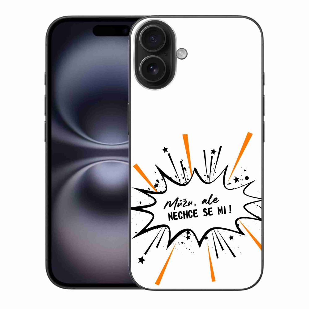 Gél borítás mmCase iPhone 16 Plus készülékhez - vicces szöveg 11 fehér háttér