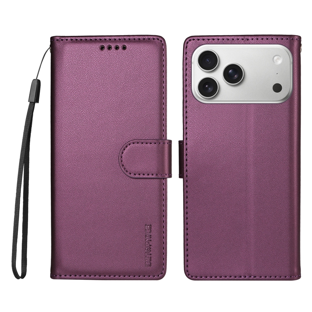 BTP könyvhátú tok iPhone 18 Pro Max/17 Pro Max-hoz – lila